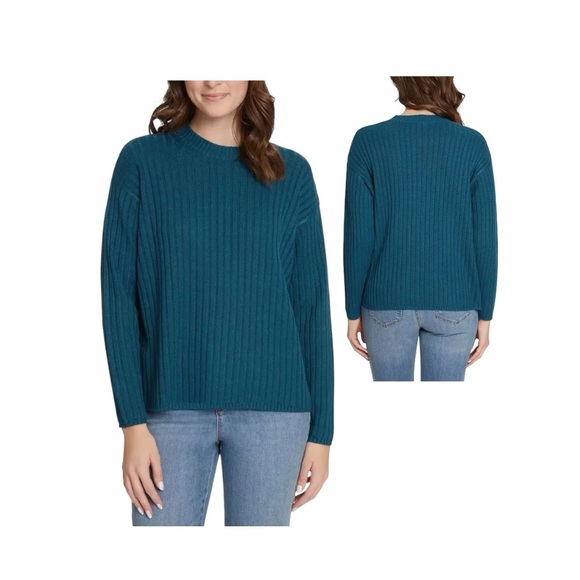 Jessica Simpson™ Ladies' Ribbed Sweater Colors: Teal Size: XS - Picture 1 of 11